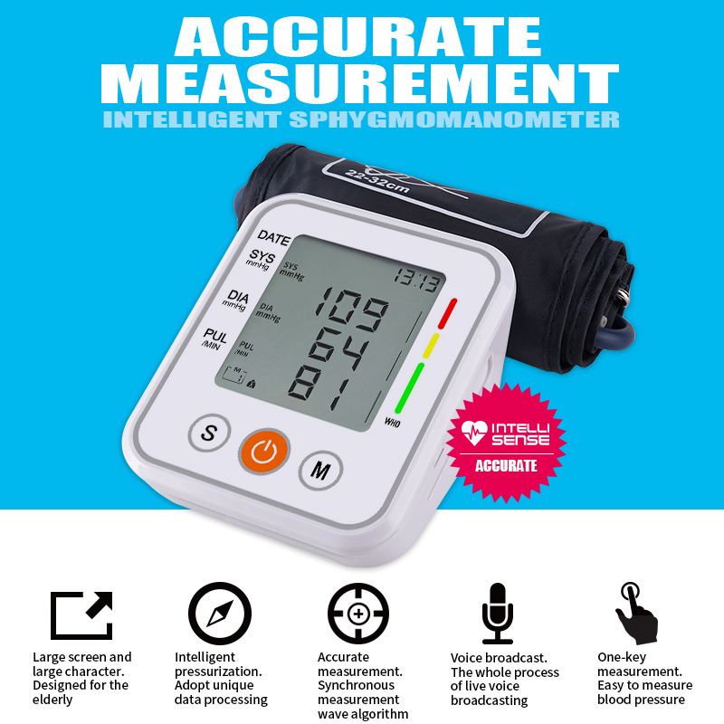 Digital Bp Testing Machine Manufacturer Electronic Upper Arm Smart Blood Pressure Monitor