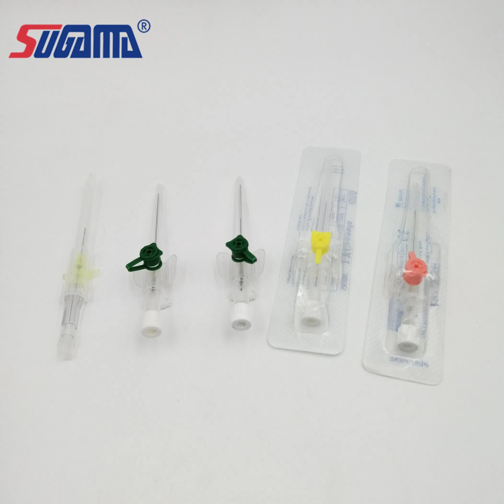 Hospital Consumables of Surgical Safety Different Sizes and Different Color Types IV Cannula with Wing Injection Port