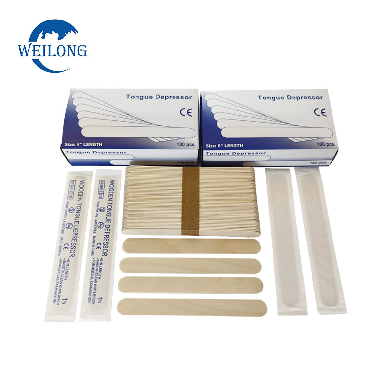 Disposable Individual Packaging Packaged Wooden Tongue Depressor Body Use Paint Type Non-Sterile Tongue Depressor for Adults