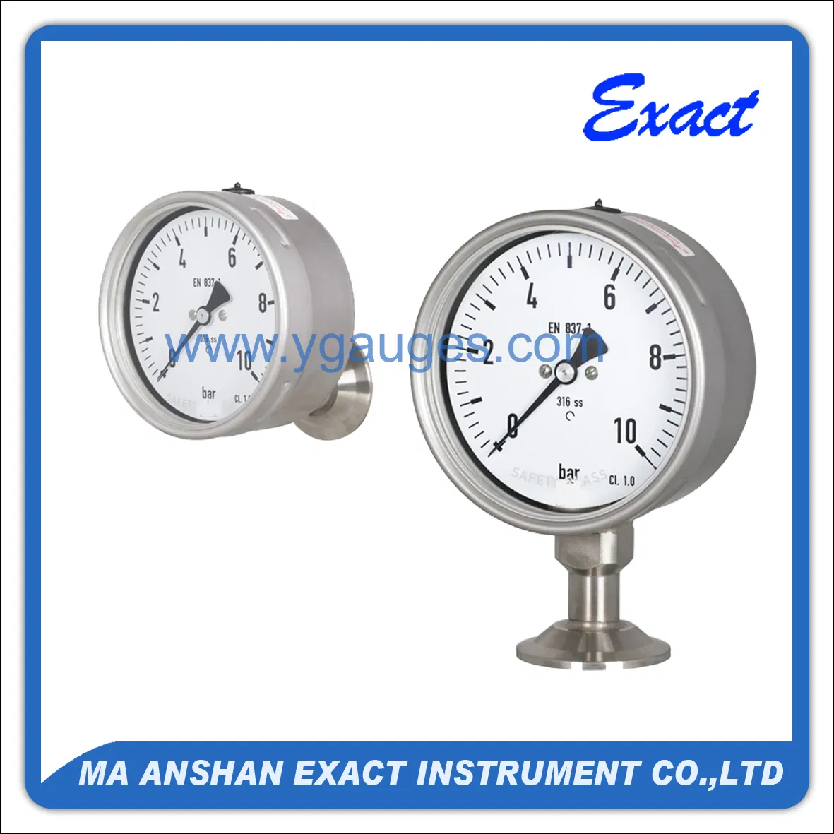 High Quality Pressure Gauge-Special Manometer for Food - Diaphragm Pressure Gauge