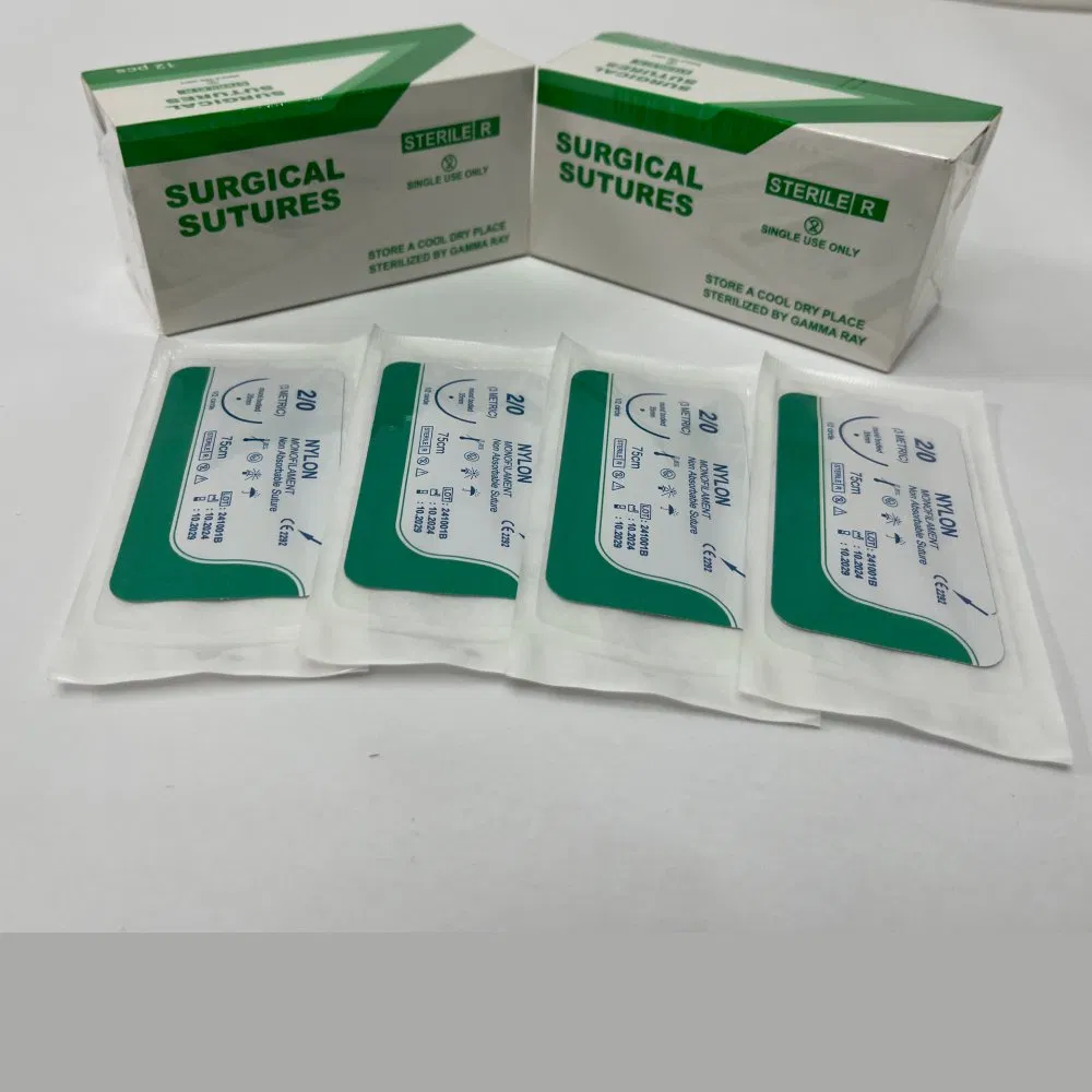 High-Quality Nylon Surgical Suturehigh Quality Surgical Suture Kit with Needle and Thread for Efficient Medical Wound Closure