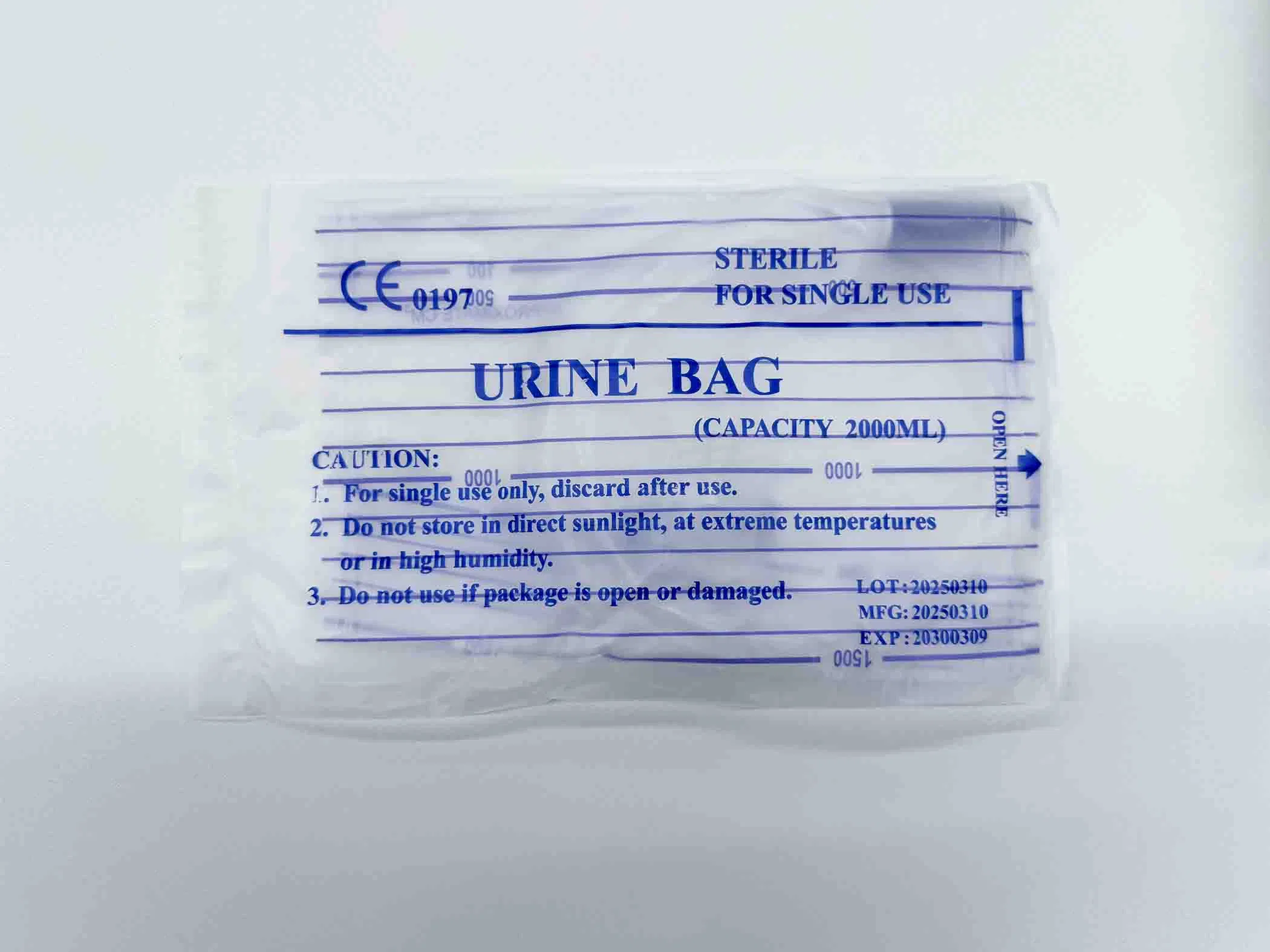 Medical Anti-Reflux Single-Use Sterile Precision Metering Type 2000ml Urine Bag