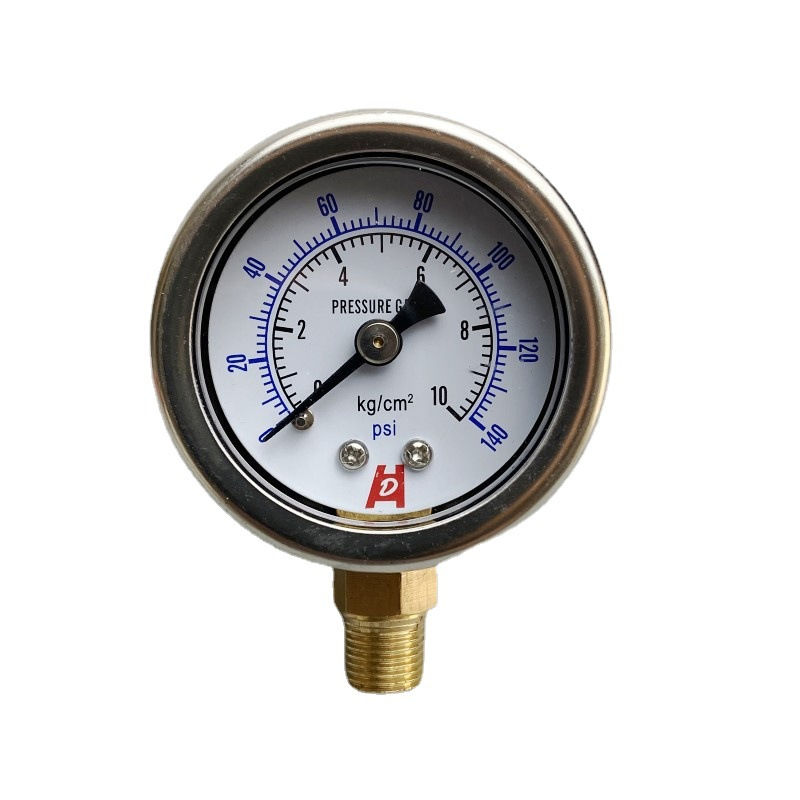 Y-40 Stainless Steel Case Dial 40mm Bar Air Pressure Gauge Manometer Bottom