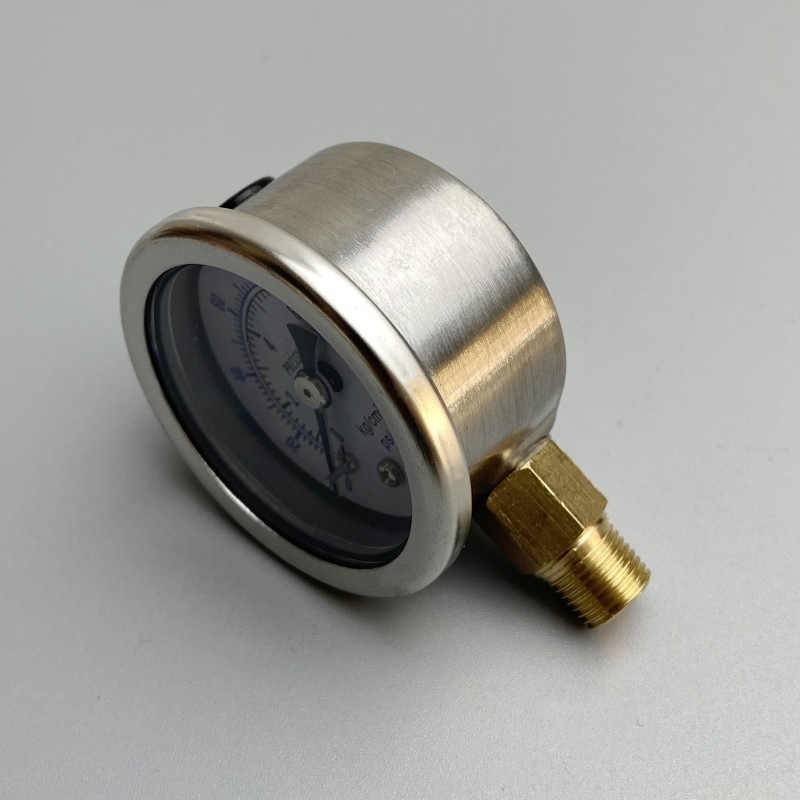 Y-40 Stainless Steel Case Dial 40mm Bar Air Pressure Gauge Manometer Bottom