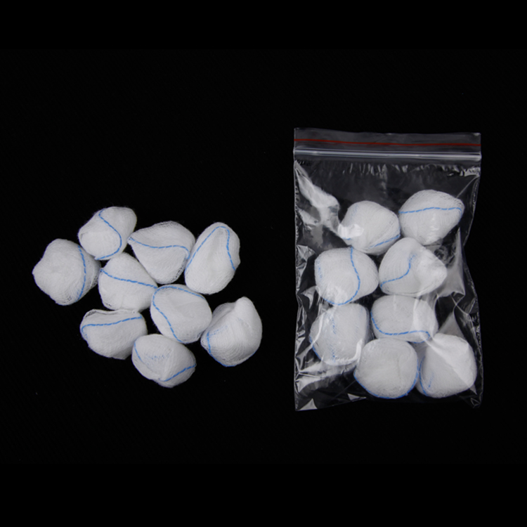 100% Cotton Sterile Gauze Ball Absorbent and Disinfecting Type Bag Packaging for X-ray Hospital Medical Consumables Use