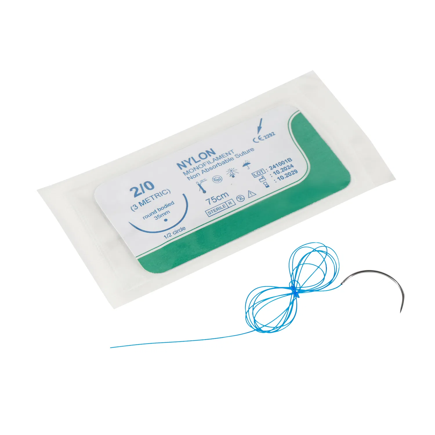 Disposable Veterinary Medical Surgical Absorbable Polyglycolic Acid PGA Eo Sterilized Sutures Thread with Needle for Animal