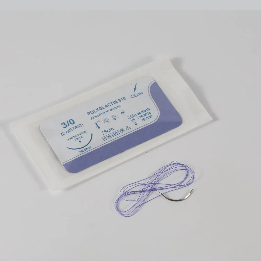 Polyglycolic Acid PGA Suture with Needle for Surgical Medical Use and Fast Wound Closure