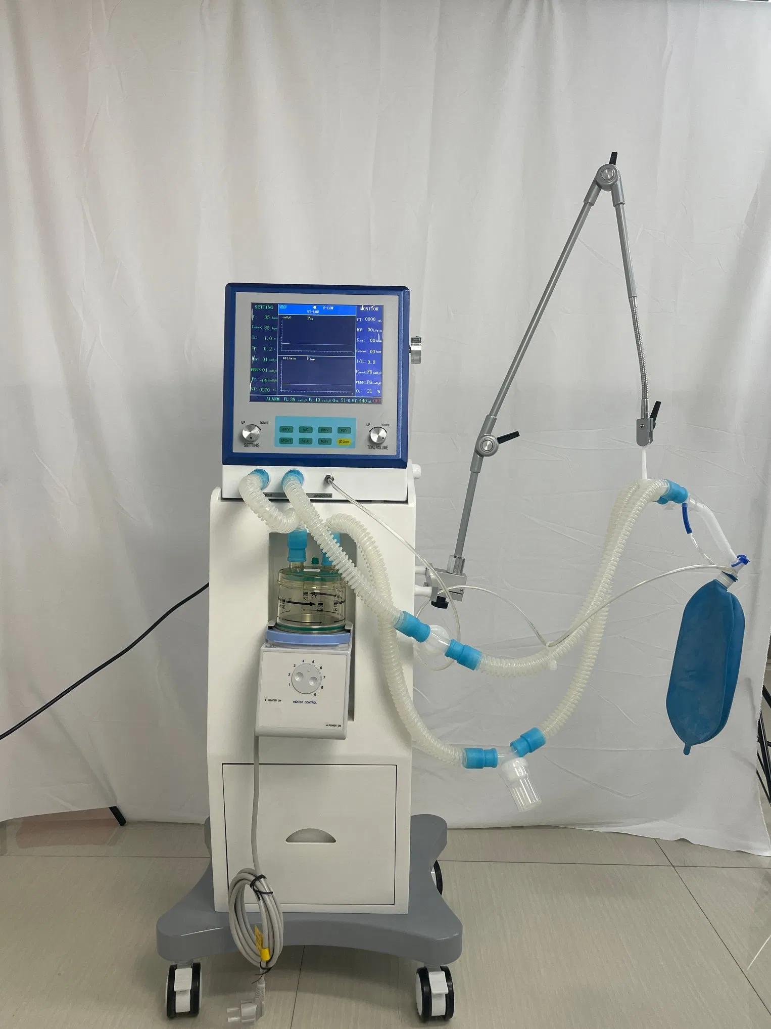 High Quality 10.5 Inch Color Screen Trolley Movable Medical Ventilator