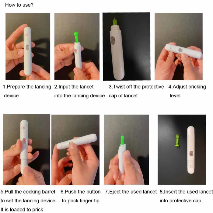Reusable Automatic Blood Lancing Device Lancing Pen