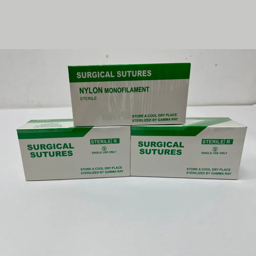 Non Absorbable Nylon Suture with Needle Set for Medical Surgery and Wound Healing Care