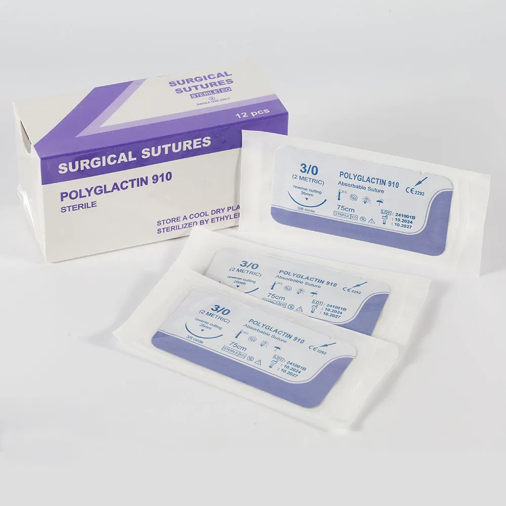Ethicon Surgical Suture Absorbable Surgical Suture Set with Needle for Medical Use and Endoscopic Wound Closure