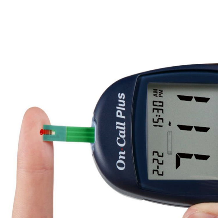 on Call Plus Blood Testing Product Test Strip with Blood Glucose Meter