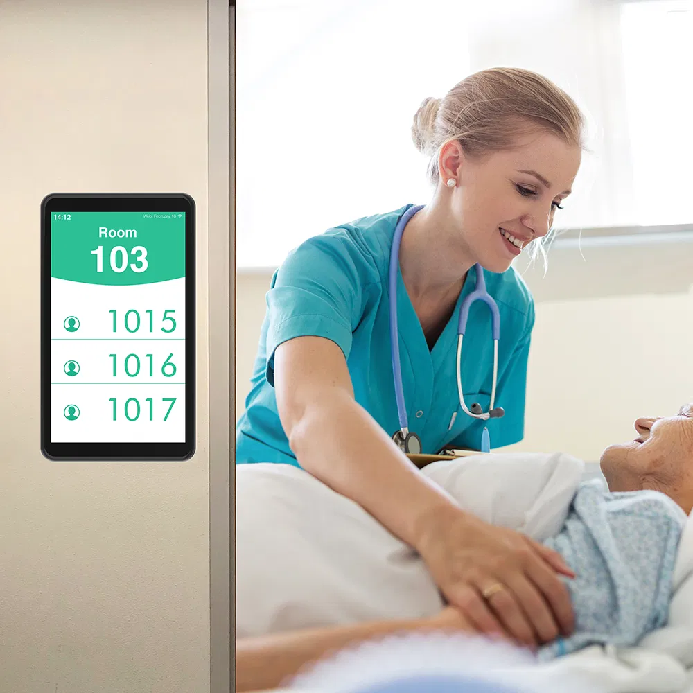 10inch 14inch Wall Mounted Android Poe Tablet Bedside Patient Monitor ODM Nursing Care Products