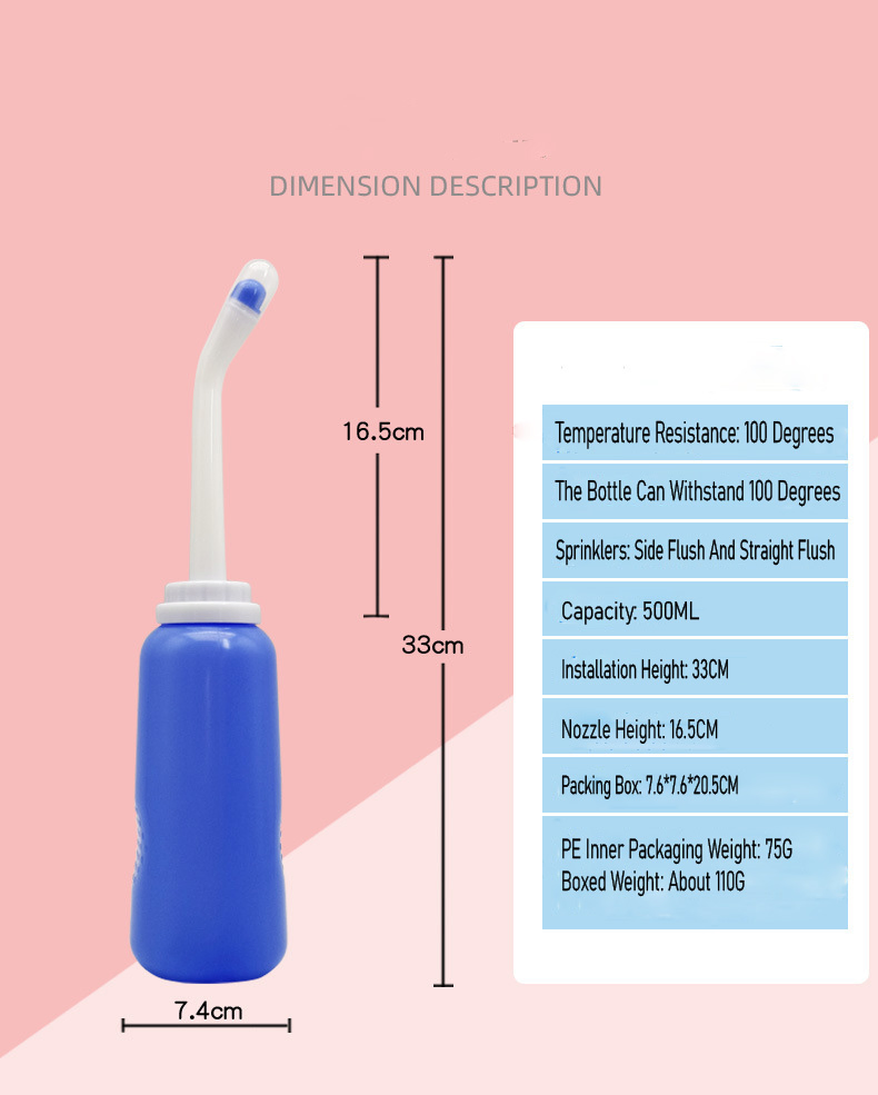 500ml Blue Portable Travel Clearing Bidet Sprayer Handheld Hygiene Care