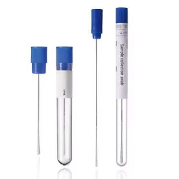 Stainless Steel Stick Tip Cotton Viscose Disposable Specimen Collection Swab Male Transport Swab with Tube