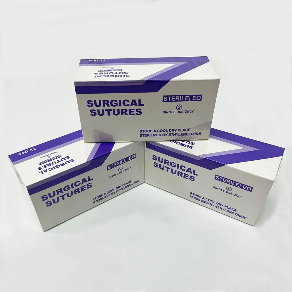 Surgical Suture Kit Polyglycolic Acid PGA Surgical Suture with Needle for Medical Wound Closure and Healing Use