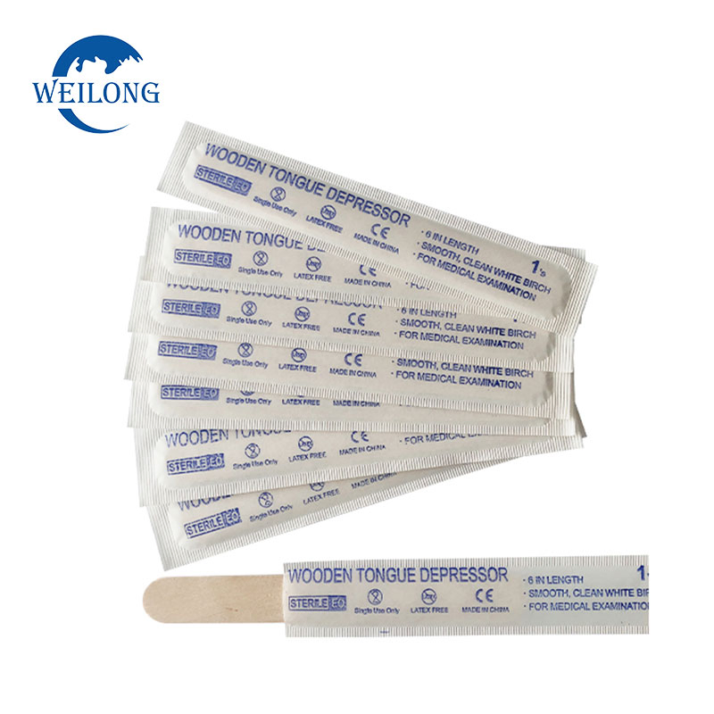 Disposable Individual Packaging Packaged Wooden Tongue Depressor Body Use Paint Type Non-Sterile Tongue Depressor for Adults