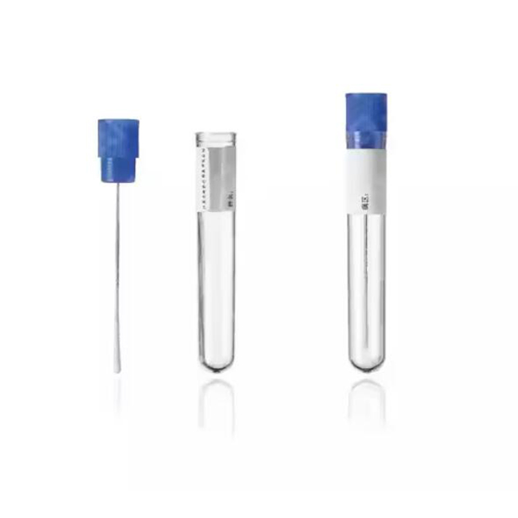 Stainless Steel Stick Tip Cotton Viscose Disposable Specimen Collection Swab Male Transport Swab with Tube