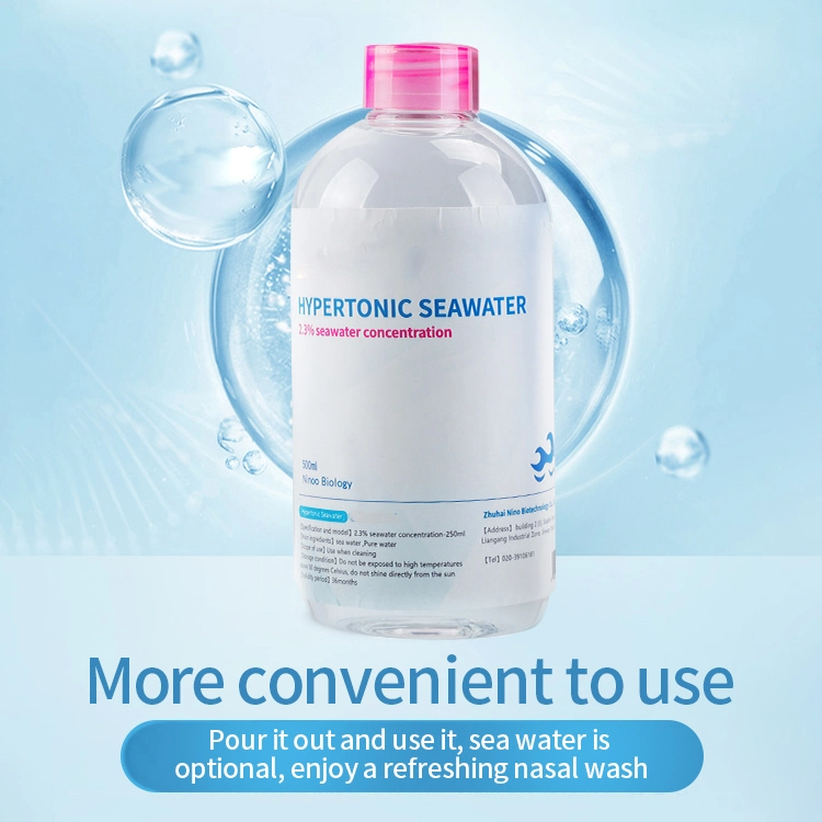 500ml Natural Seawater 0.9%&amp; 2.3% Concentration Nasal Cleaning Moisturizing Saline Solution