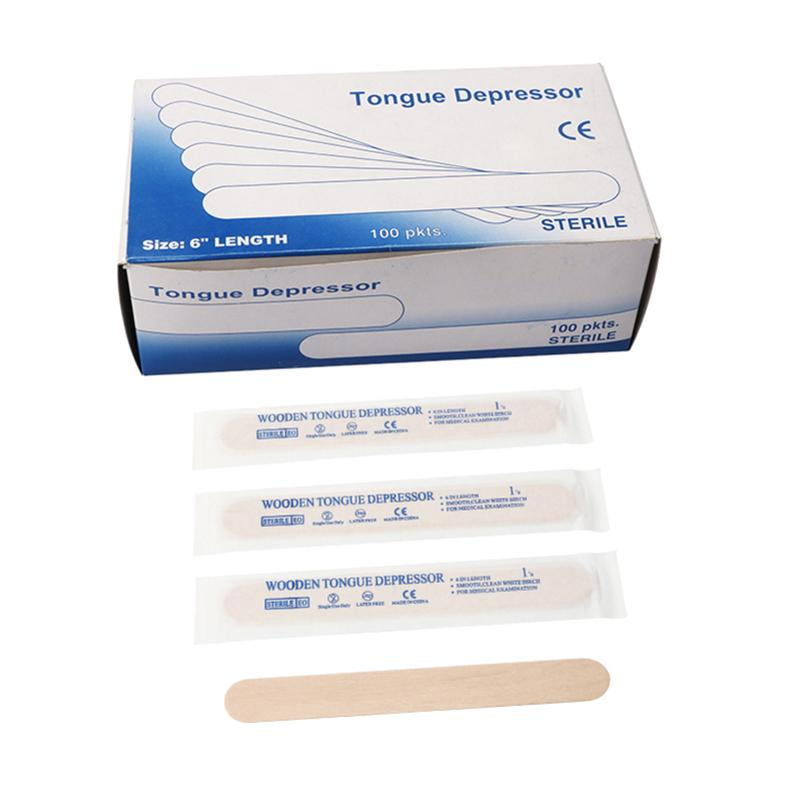 HD9 - Medical Packaging Sterile 150 * 18 * 1.6mm Wooden Disposable Tongue Depressor