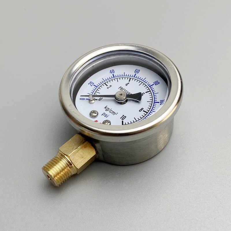 Y-40 Stainless Steel Case Dial 40mm Bar Air Pressure Gauge Manometer Bottom