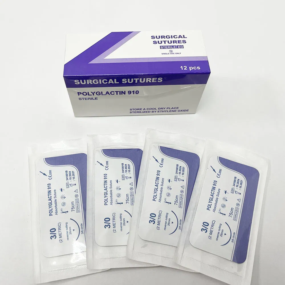Ethicon Surgical Suture Absorbable Surgical Suture Set with Needle for Medical Use and Endoscopic Wound Closure
