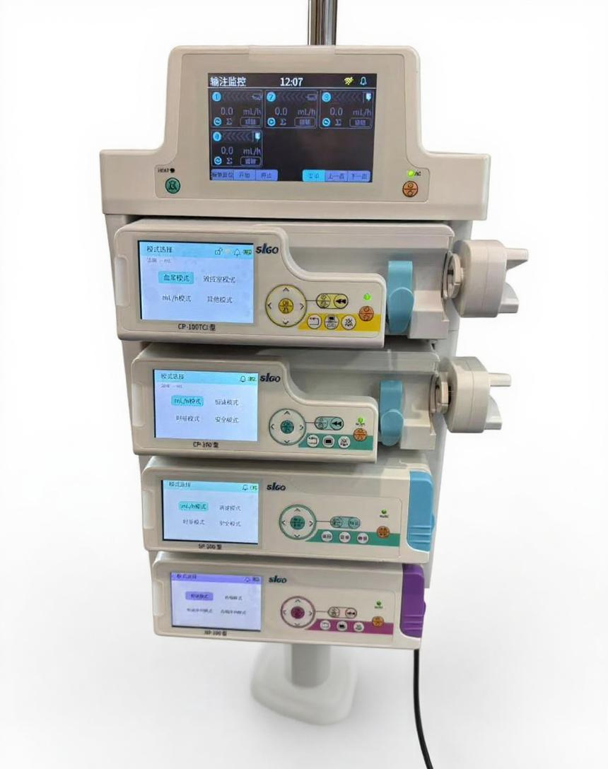Target Controlled Medical Elastomeric Infusion Workstation TCI Anesthesia Delivery System with Multi Channel Precision Pump and Touch Screen Monitor for ICU
