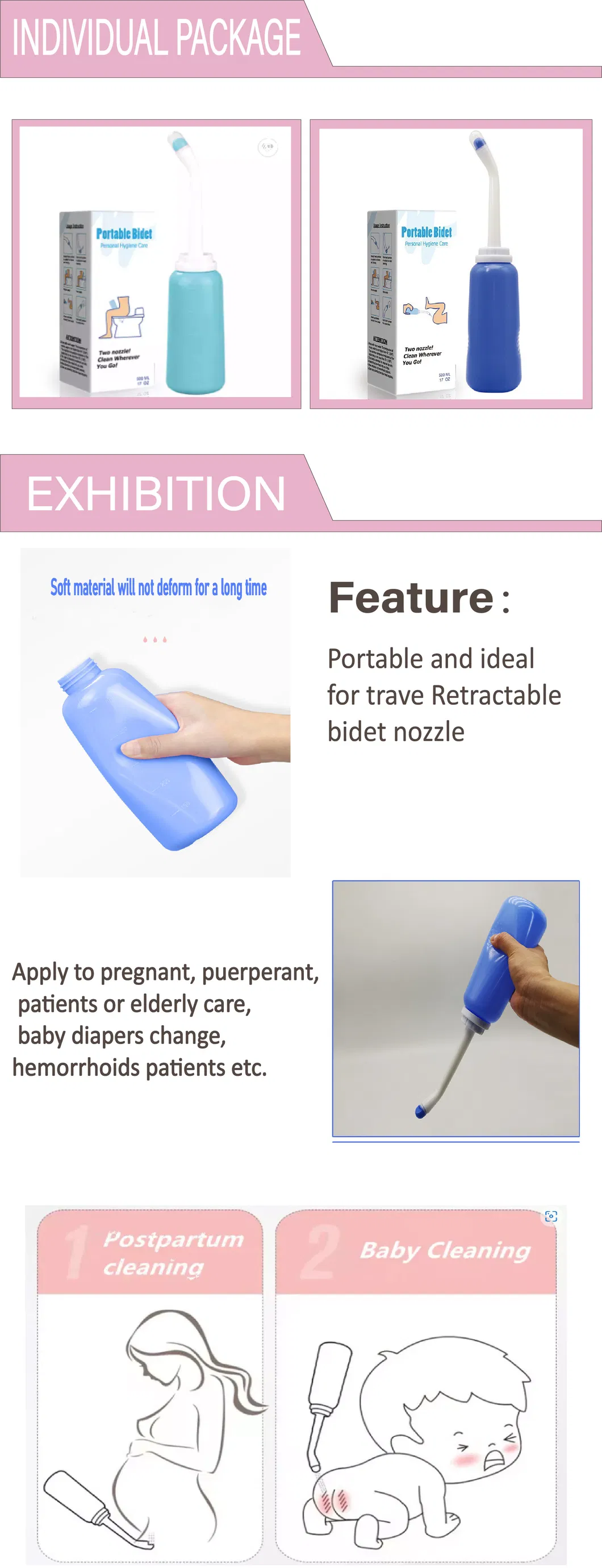 Blue Portable Bidet Sprayer Usage