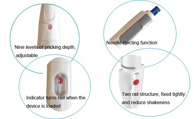 Painless Reasable Sampling Blood Lancing Pen Device