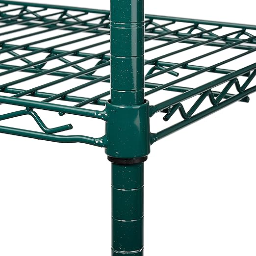 Green Epoxy Coated Chrome Wire Shelving Commercial Heavy Duty Steel Wire Shelving Unit Kitchen Storage