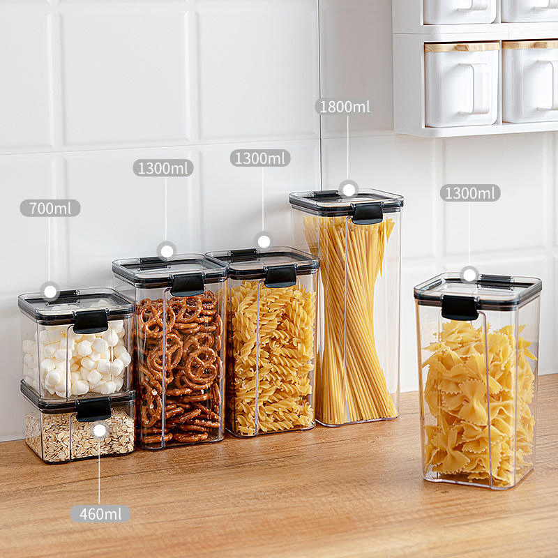 Pantry Organization Refrigerator Fresh Kitchen Food Storage Box with Lid Plastic Stackable Airtight Food Storage Container Set