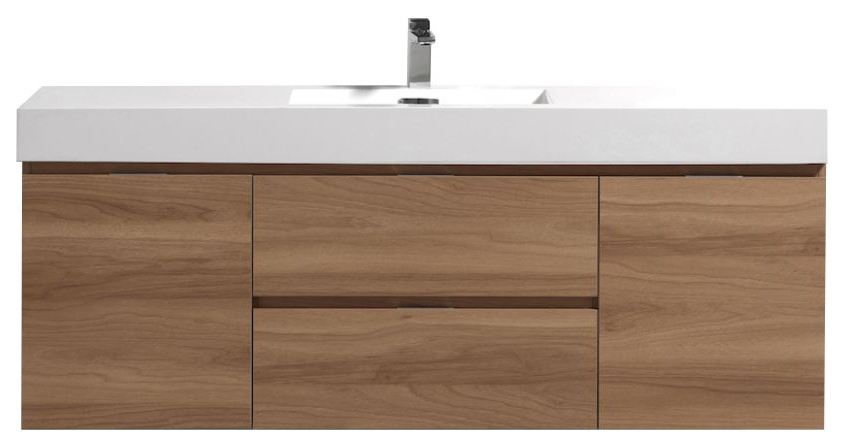 Wall Hanging Wooden Bathroom Cabinets with Single Sink