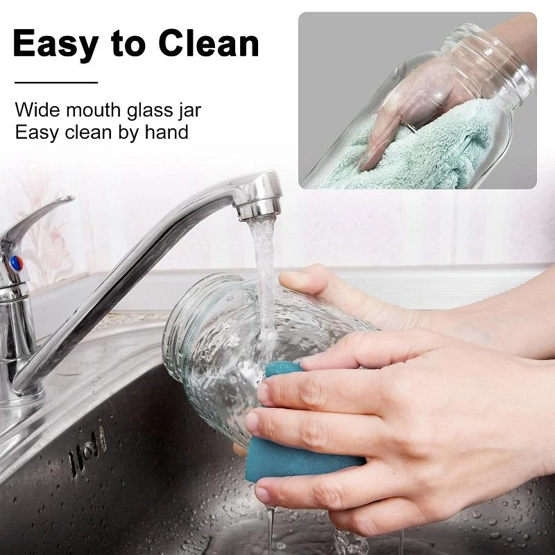 Good Seller Durable Sealed Reusable Glass Wide Mouth Flip Cap Lid and Pour Spout Airtight Food Storage