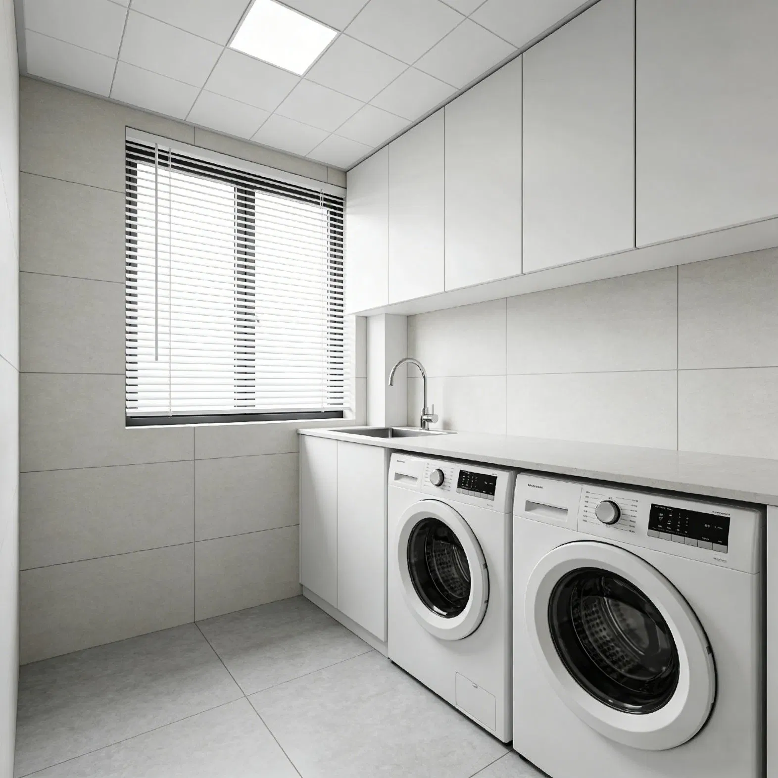 Practical Laundry Cabinet with Multi Storage Compartments