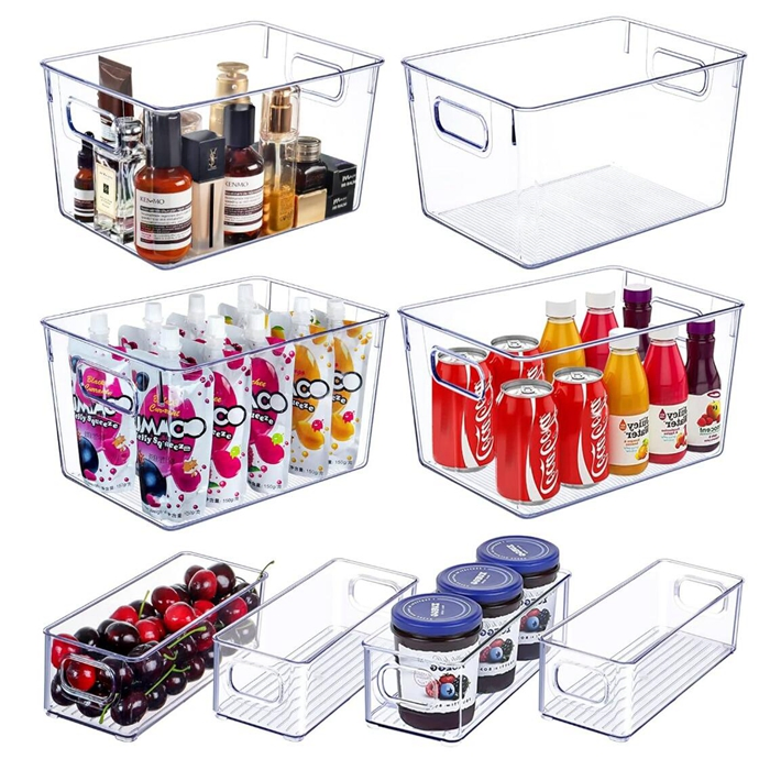Pantry Organization Food Storage Bin Stackable Clear Plastic Refrigerator Containers