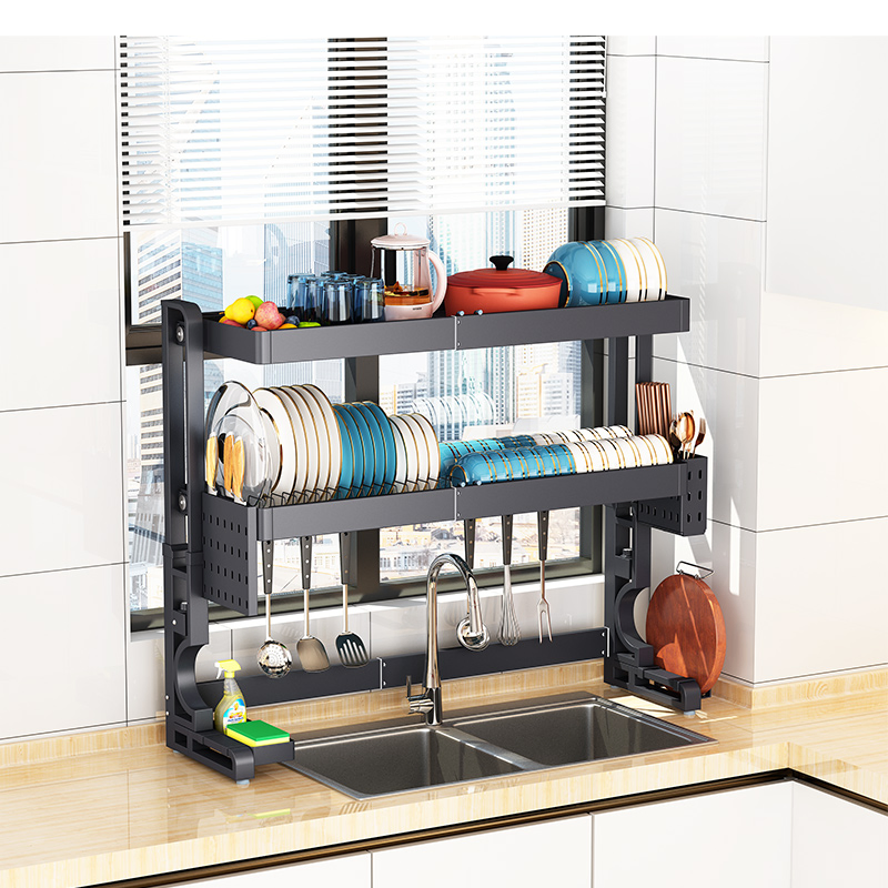 Space-Saving Sink Rack, Stainless Steel Kitchen Storage Organization Rack