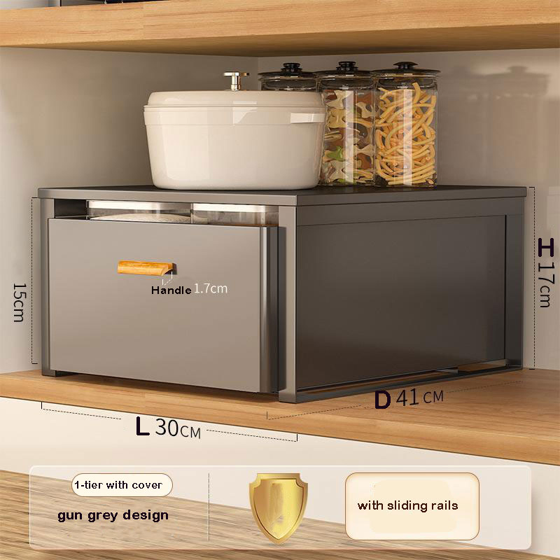 Versatile Kitchen Storage Organizer Box with Sliding Rails