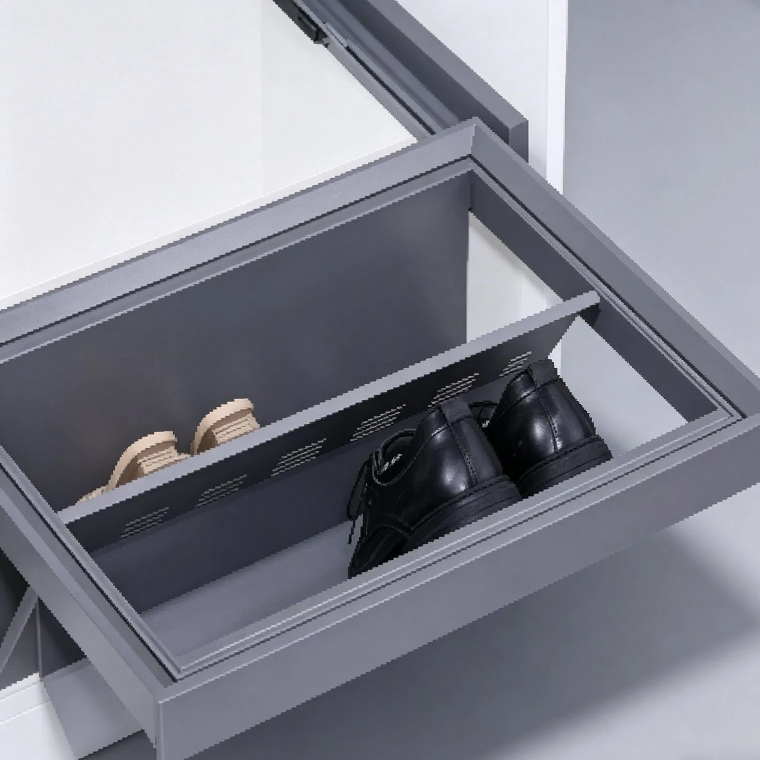Pull out Wardrobe Shoe Rack Soft Close Cabinet Organizer
