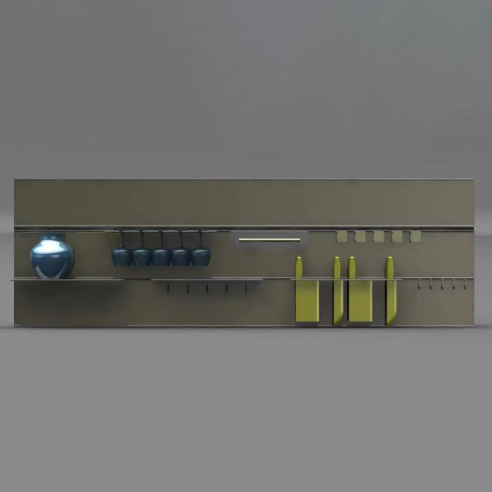 Space-Saving Wall-Mounted Modular Track Aluminum-Alloy Storage System for Hallway/Walkway