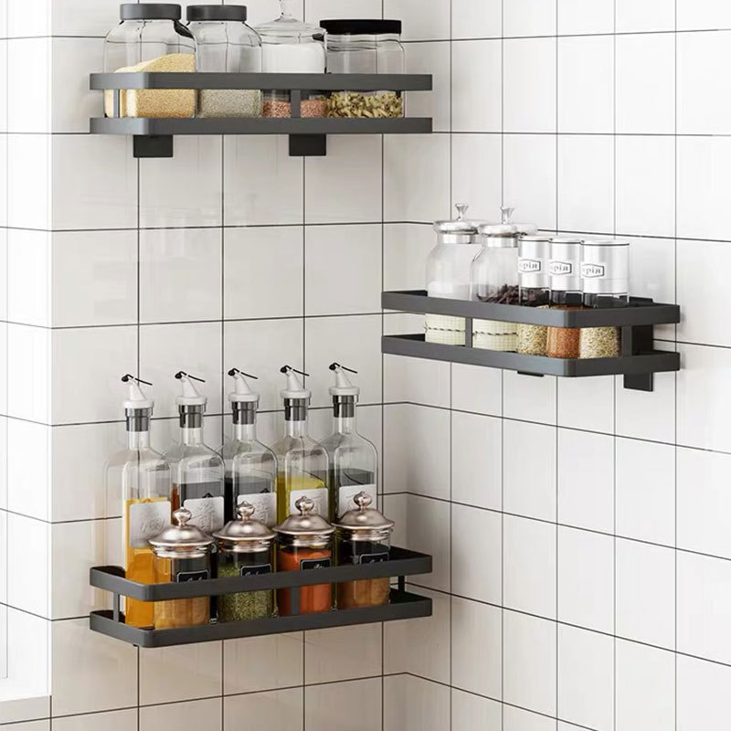 304/201 Stainless Steel Wall-Mounted Spice Rack - Drill-Free Kitchen Storage