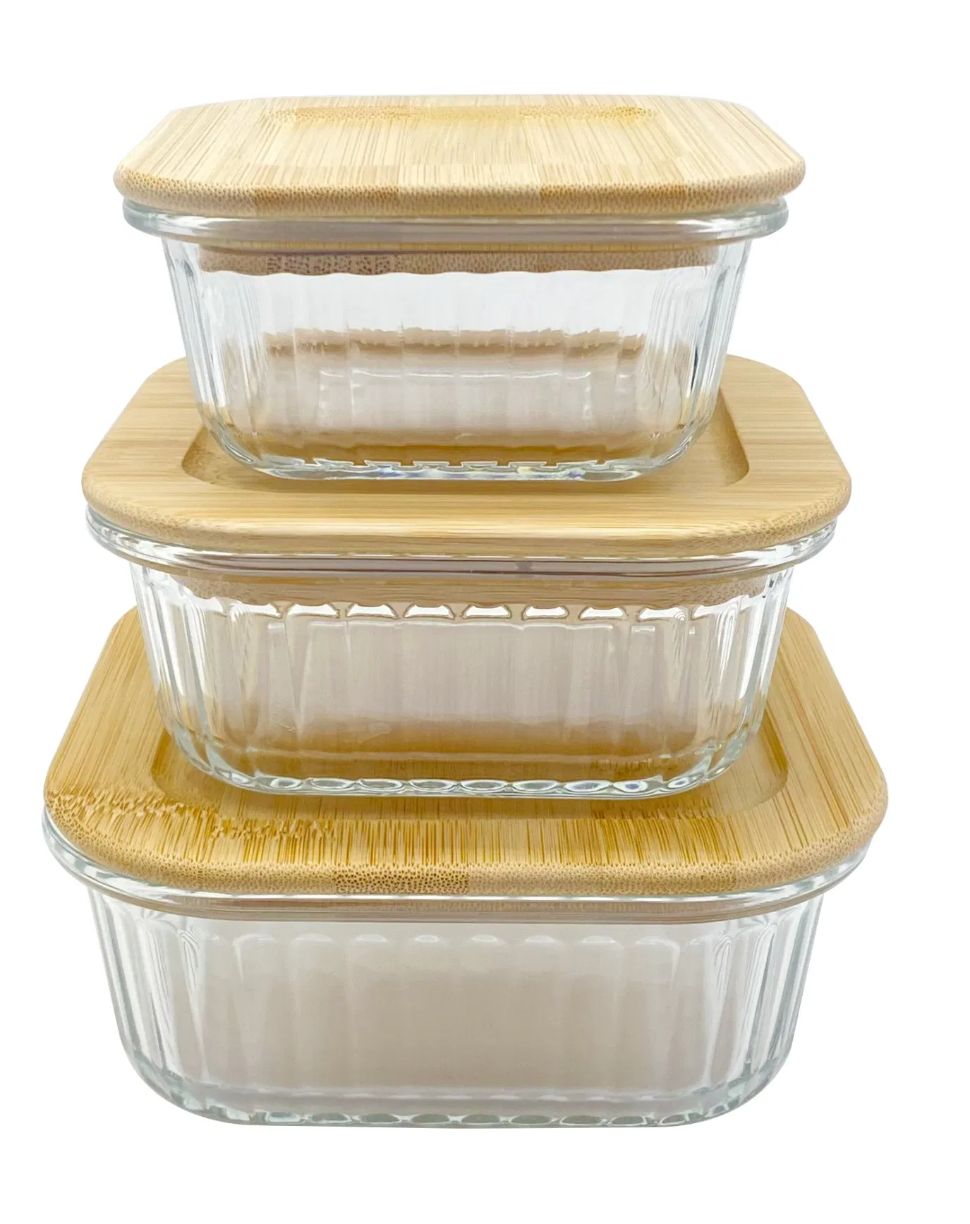 Premium Square Textured Glass Storage, Bamboo Locking Lid, Tempered for Extreme Temps, Ideal for Bulk Foods &amp; Pantry