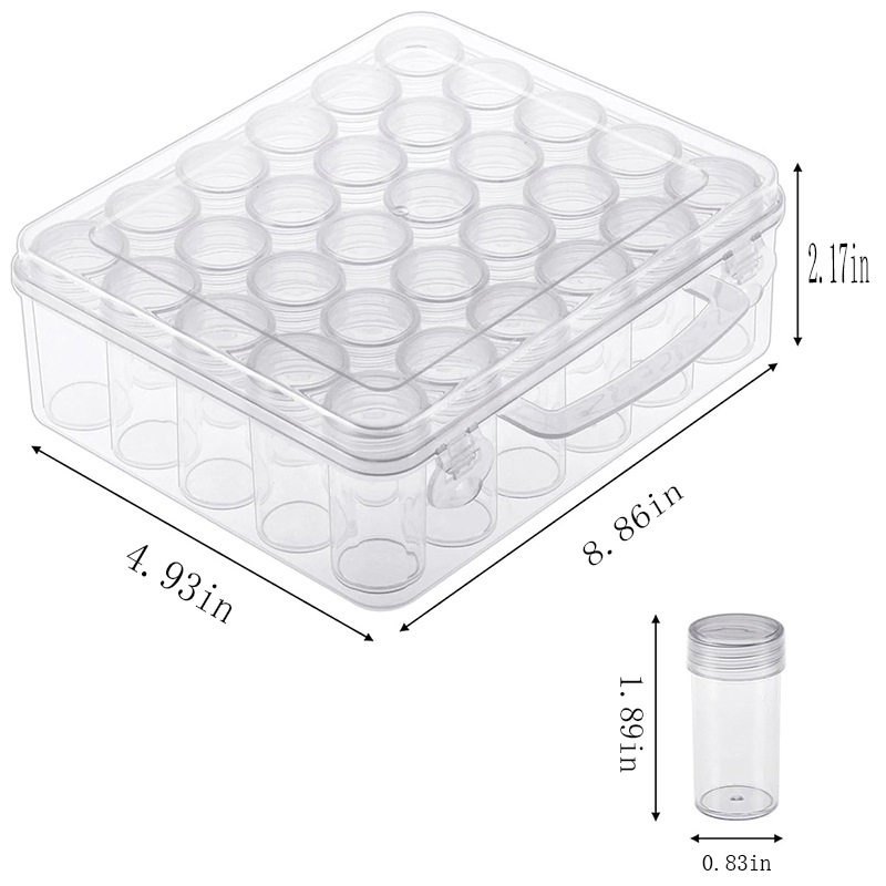 2025 Modern Transparent Plastic Diamond Painting Storage Box Hot Selling Small Multifunctional Sundries Spices Living Room