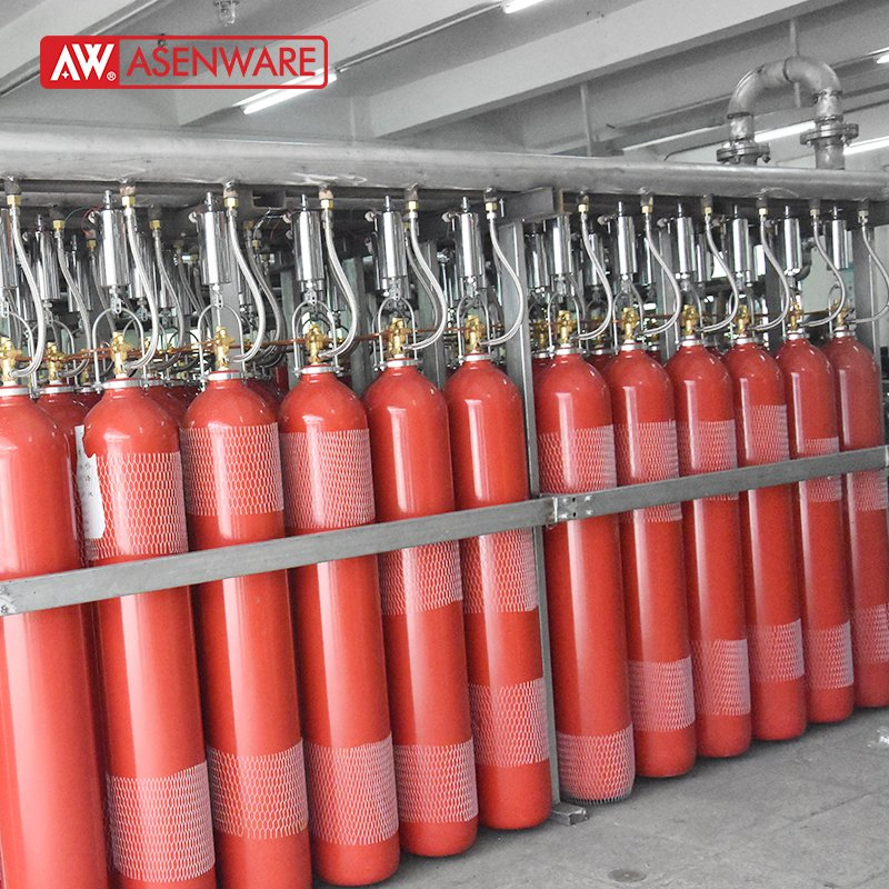 High Pressure CO2 Gas Fire Fighting System Carbon Dioxide Auto Extinguisher 70L Cylinder Gas Suppression System