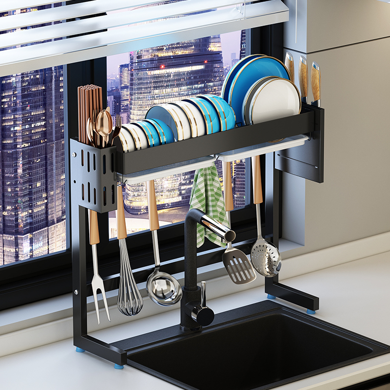 Premium Stainless Steel Over-Sink Dish Draining Rack for Efficient Kitchen Organization