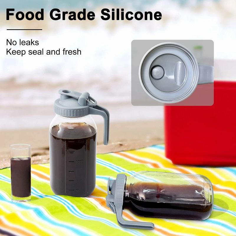 Good Seller Durable Sealed Reusable Glass Wide Mouth Flip Cap Lid and Pour Spout Airtight Food Storage