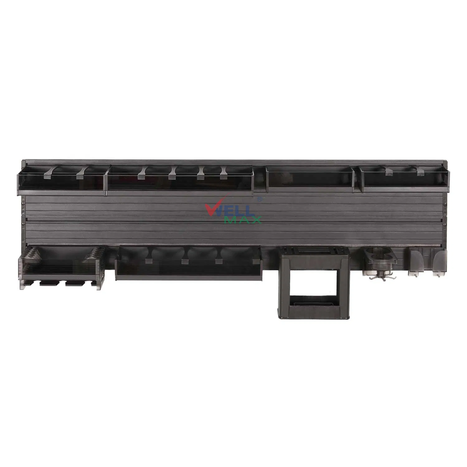 Wellmax Gray Brown Black Aluminum Multi-Functional Kitchen Wall-Mounted Suspension Hanging Adjustable Removable Storage Rack