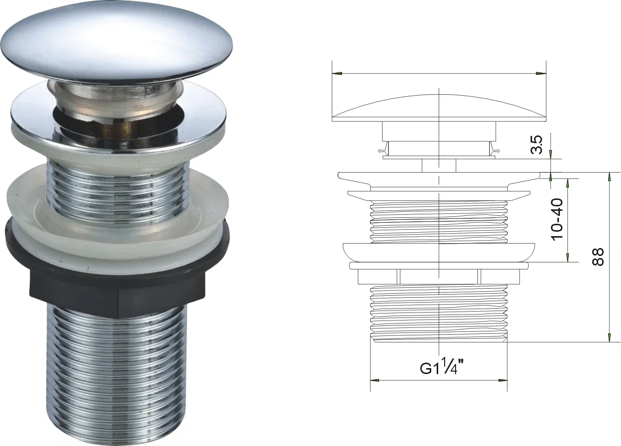 Modern Kitchen Pop up Bath Big Cap Sink Basin Waste