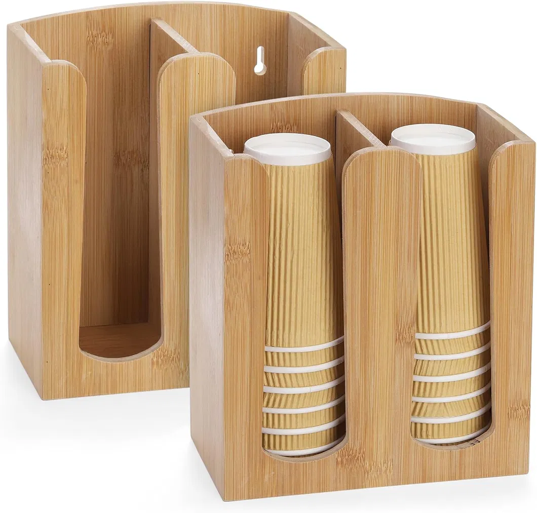 Bamboo Cup Storage Rack View 1