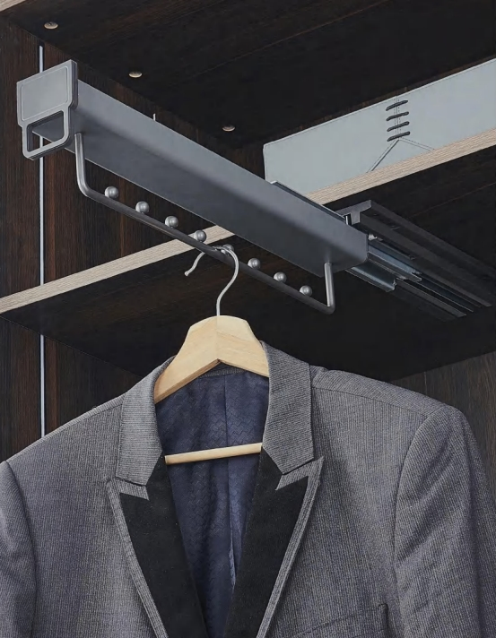 Top-Mounted Soft-Close Clothes Hanger Rail