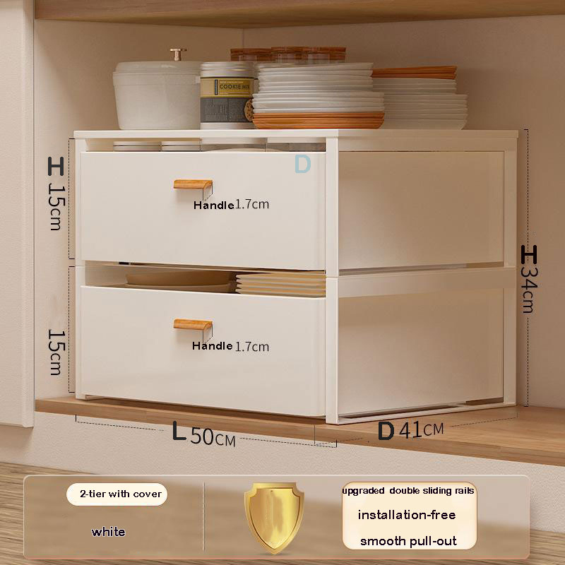 Drawer Type Storage Box for Kitchen Utensils and Spices